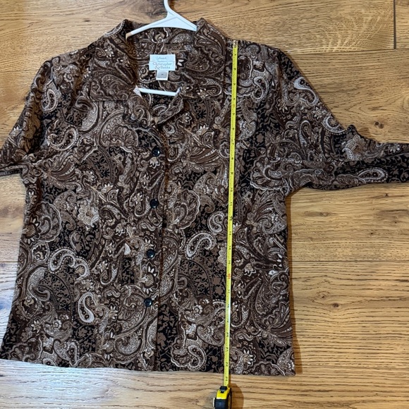 Christopher & Banks Brown Paisley jacket/top Size Medium A003 - Picture 8 of 9